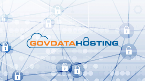 GovDataHosting logo on blue lock background
